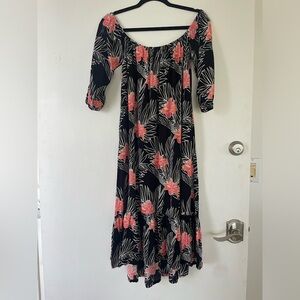 Fighting Eel Ava Sky Black Midi Dress Size Small